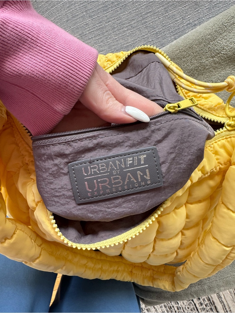 Yellow Quilted Carryall Bag - Picture 3 of 4
